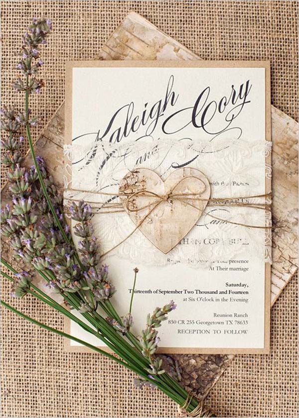 rustic weddings invitation are big hit these days