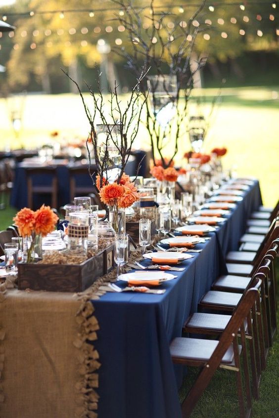 18 Peach and Navy Blue Inspired Wedding Color Ideas