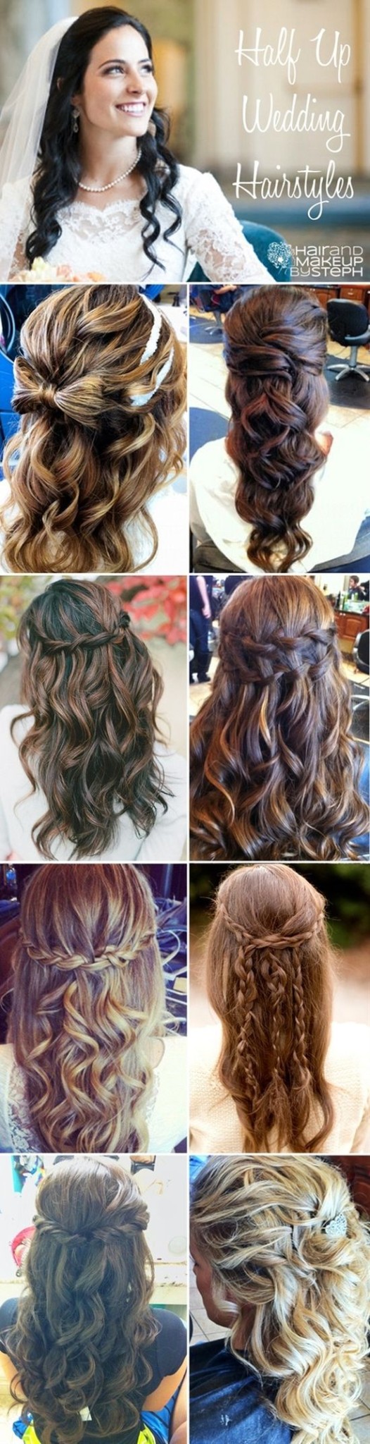 Half Up Half Down Wedding Hairstyles popular 2015