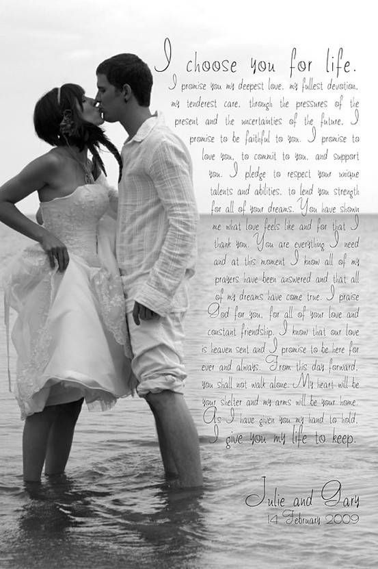 I choose you for life #wedding vows samples