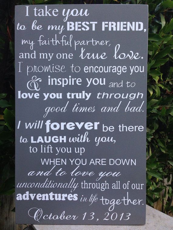 Wedding Vows Wood Sign
