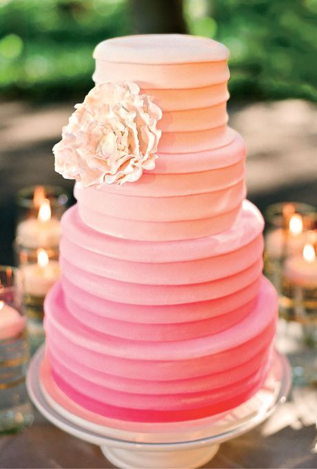 Pink ombre wedding cakes ideas
