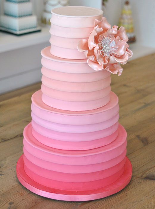 Pretty Pink ombre Wedding Cakes