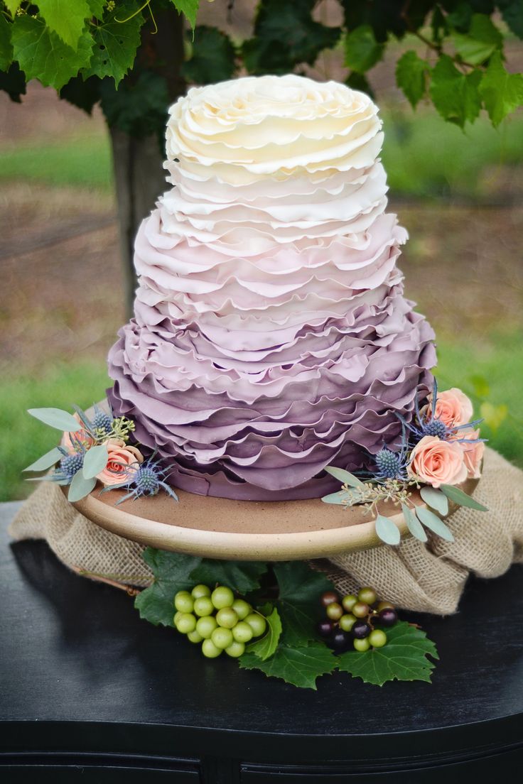 Purple Ombre wedding cake