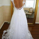 sexy backless embroidered wedding-dress