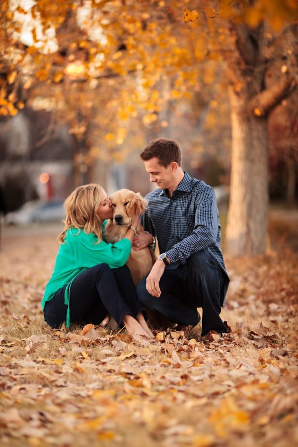 Engagement session with pup