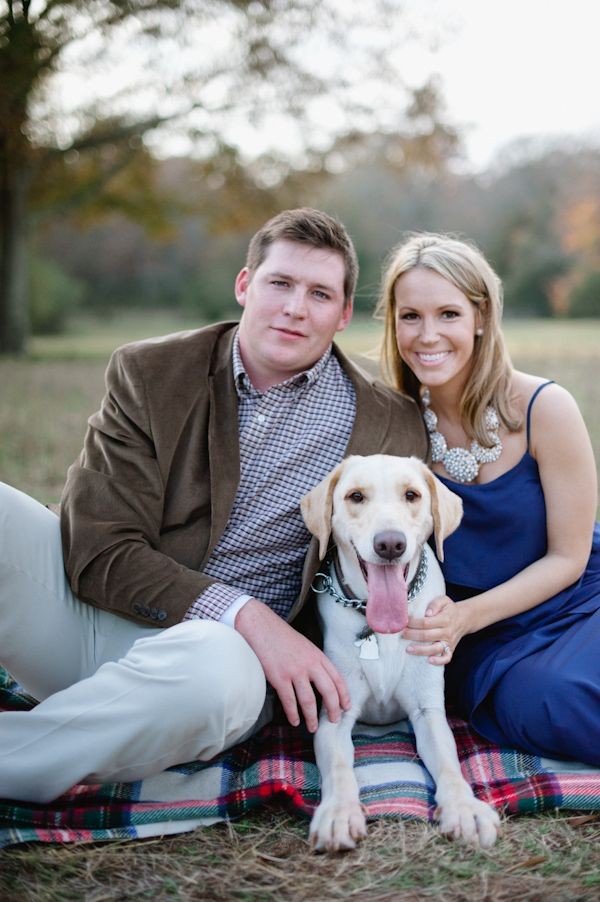 engagement photo with the dog