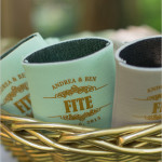 mint coozie favor idea for mint wedding