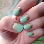 mint_and_gold_wedding nail ideas