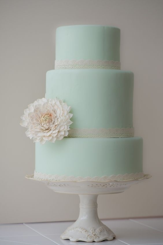 pastel mint green Wedding cakes