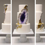A stunning wedding cake thats made from edible geode crystals