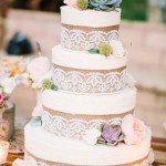 burlap and lace rustic wedding cakes for fall