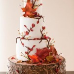 fall tree leaves wedding cakes