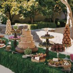 marzipan-covered wedding cakes at their September wedding
