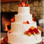 rustic rose and leaves buttercream wedding cakes for fall