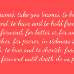 wedding vows traditional