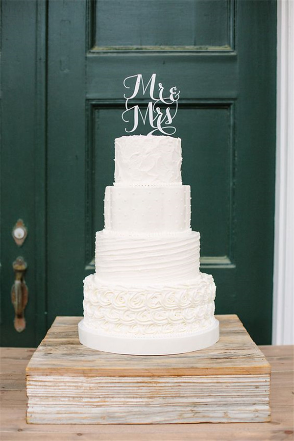 Textured White Wedding Cake