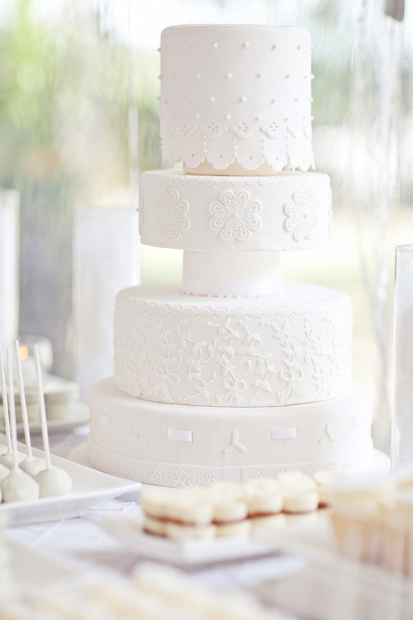 simple white wedding cake