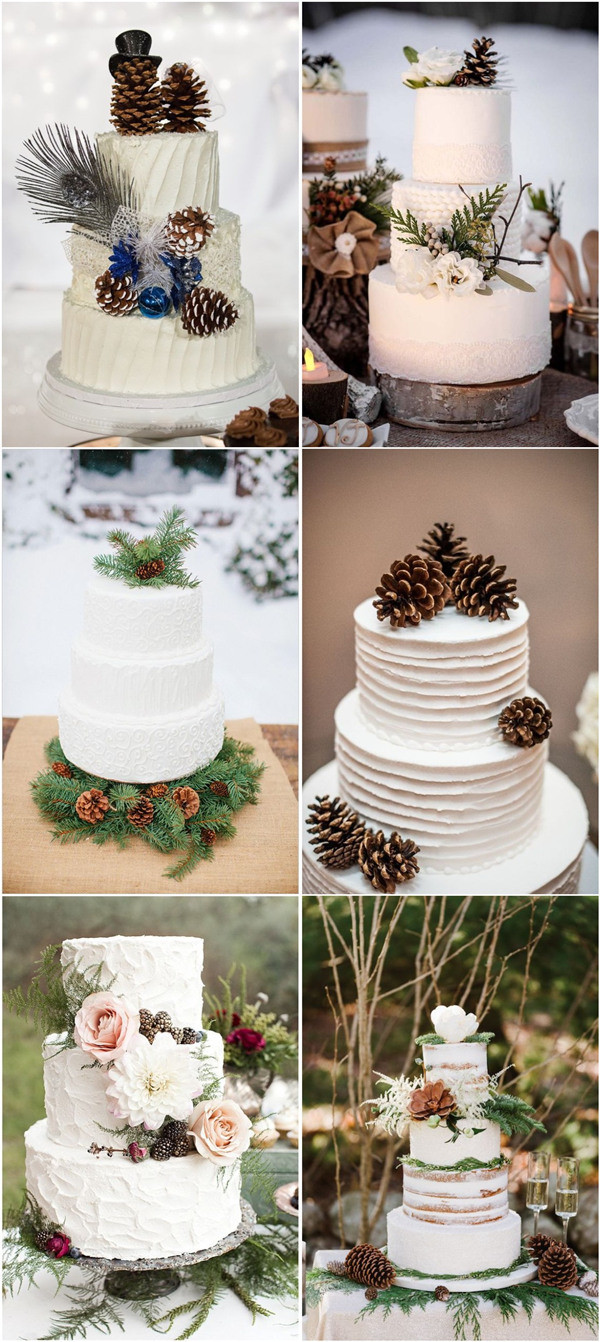 Use pinecones at your wedding cakes so beautiful
