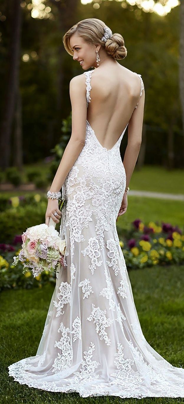 36 Low Back Wedding Dresses | WeddingInclude | Wedding Ideas