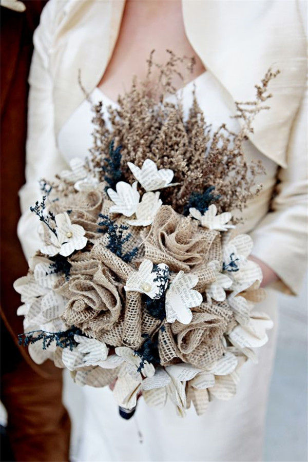 Burlap and Lace Bouquets