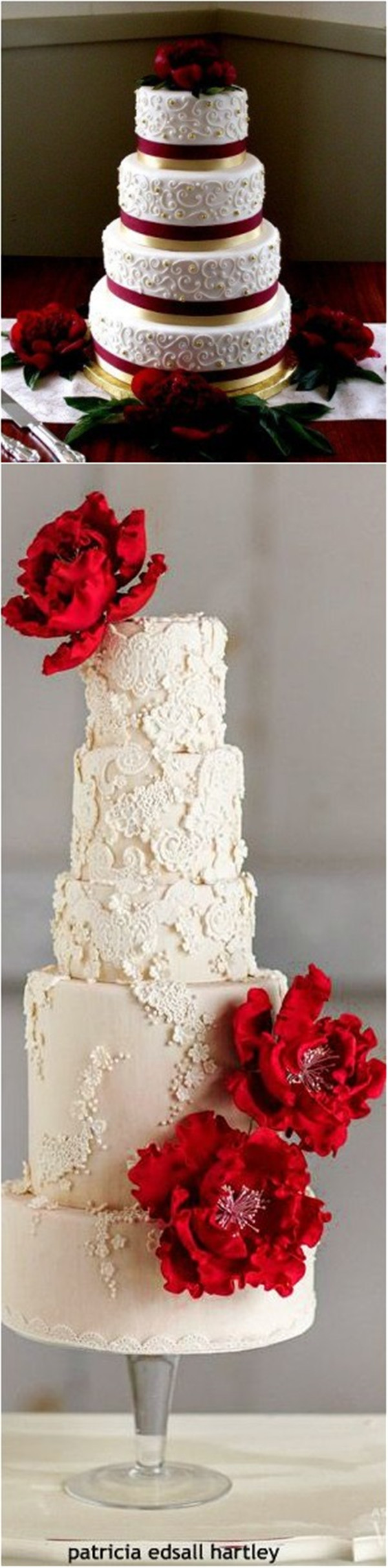 Christmas red and white Wedding Cakes