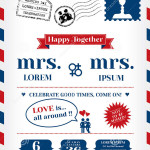 Two Mrs lesbian wedding invitations