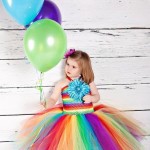 Rainbow flower girl dresses