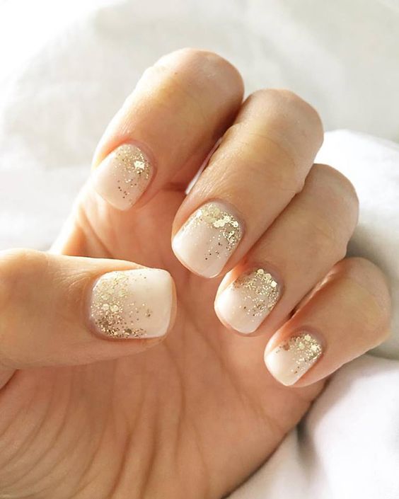 gel color with some glitter wedding nail ideas