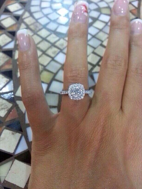14K White Gold Diamond Engagement Rings