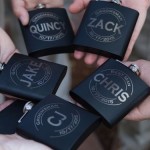 Flasks with Groomsmen's Names