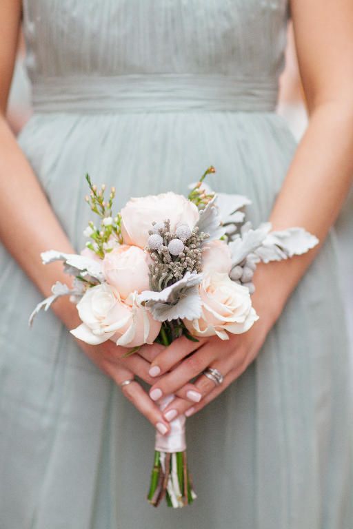 Soft colored bouquet with frosted details