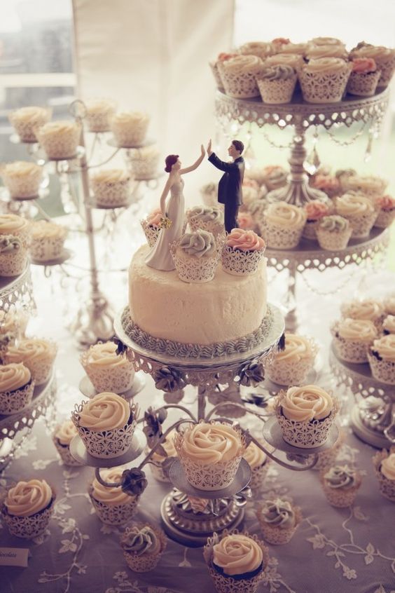 Wedding Topper And Cupcakes