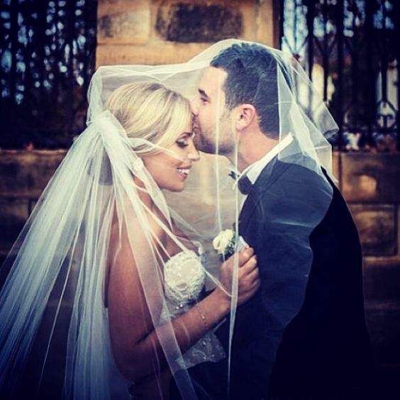 What a great wedding photo. Bride and groom. The kiss