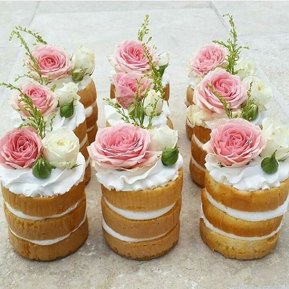 individual naked wedding cakes