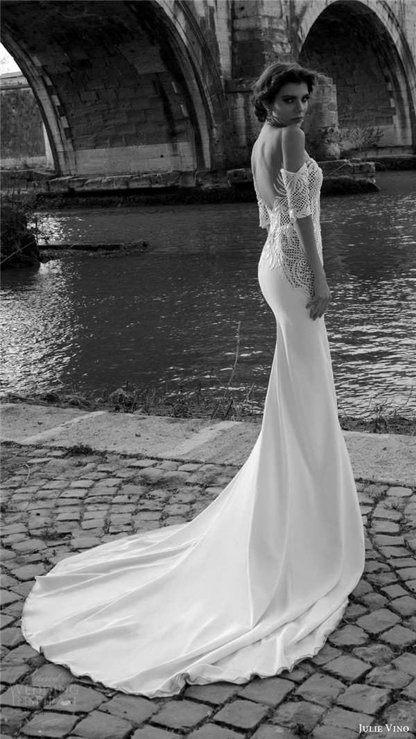 julie vino bridal spring 2017 half sleeves off shoulder sweetheart trumpet cassia sv low back train