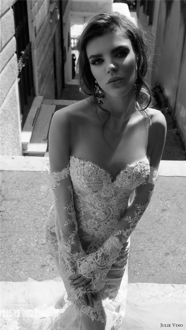 julie vino bridal spring 2017 long sleeves off shoulder sweetheat sheath lace wedding dress camilla zv bodice