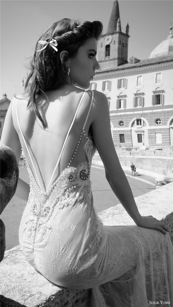 julie vino bridal spring 2017 sleeveless double straps sweetheart mermaid lace wedding dress augusta zbv pockets low back train