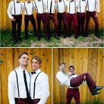 Fun groomsmen ideas with suspenders and bow ties