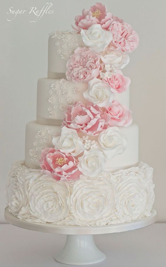 The simple beauty is what stands out the most in these wedding cakes!