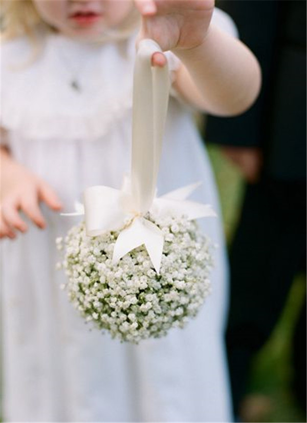 This combines the baby's breath and the flower ball
