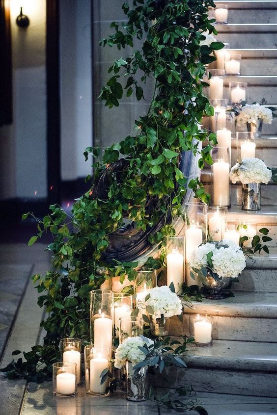 stunning wedding candle reception entrance photo by Amanda Miller Photography