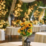 A rustic wedding with a beautiful barn and a sunflower theme