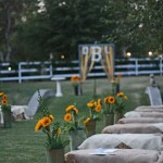 Country wedding all the way! Sunflower and burlap!