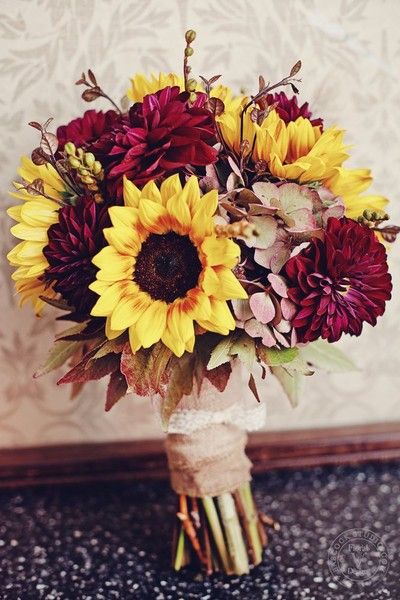 Sunflower Bouquets Wedding Flowers Photos on WeddingWire