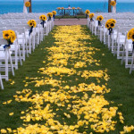 Sunflower Wedding. Really Like the aisle and alter