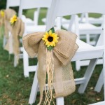 Sunflower and Burlap Bow Aisle Decor