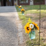 Sunflower themed wedding reception