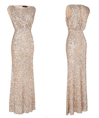 White and Gold Wedding Bridesmaid Dress