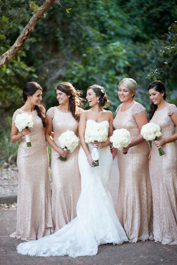 love this new trend of glitter or sequin bridesmaid dresses or just for a dress in genera